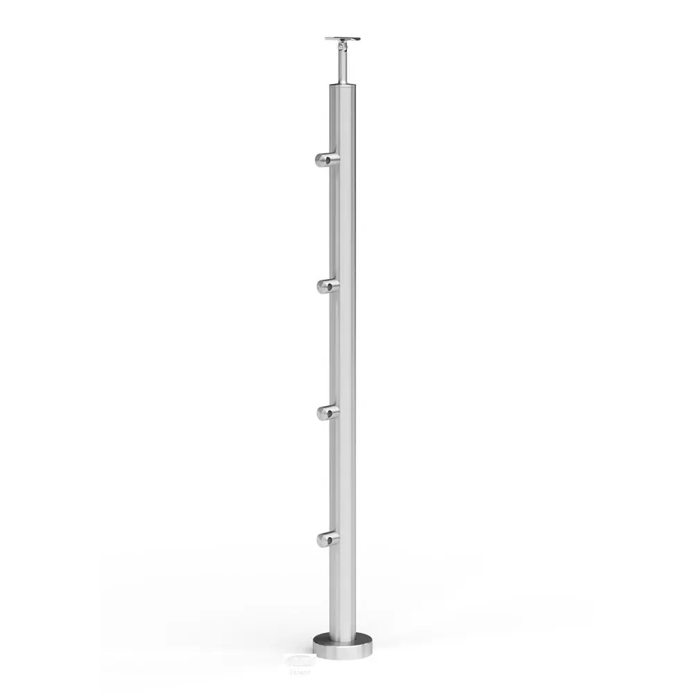 POSTE DE 2" 50.8mm 4 CONECTORES PARA TUBO DE 1/2" 12.7mm SS304