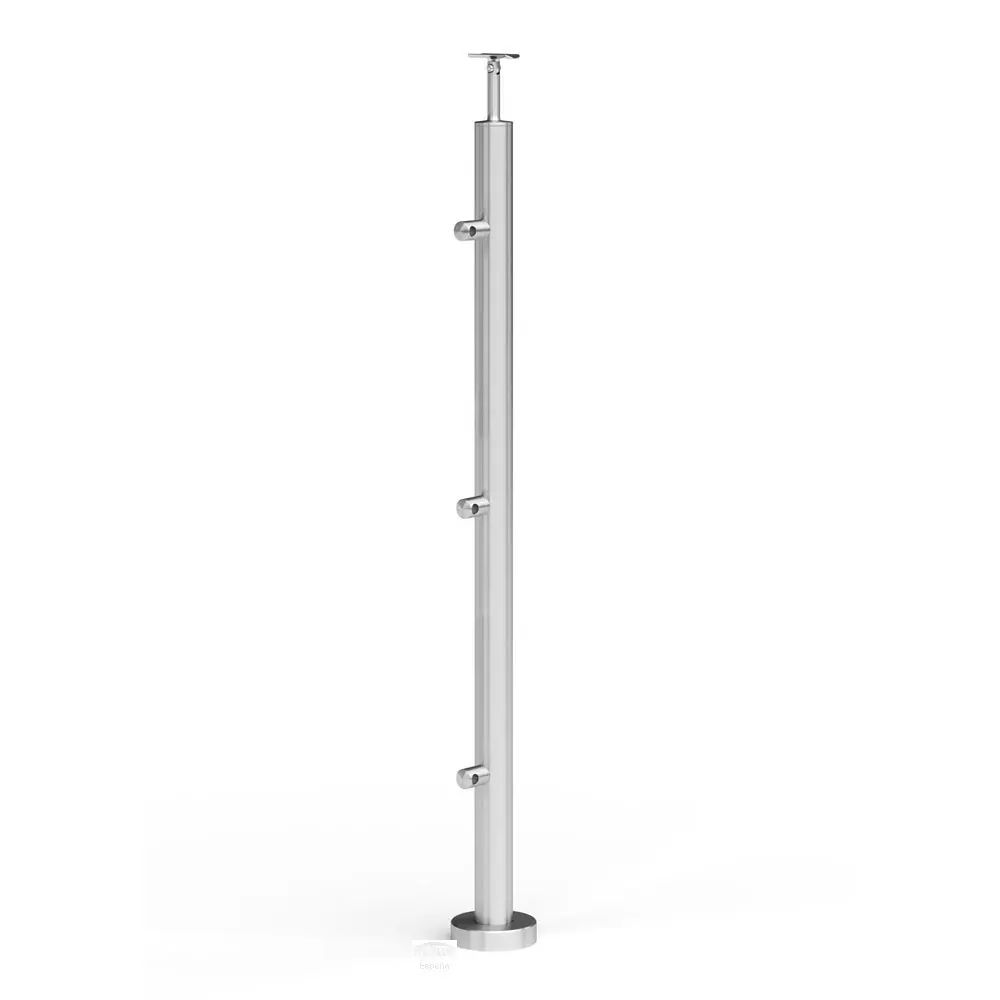 POSTE Ø1.1/2" 38.1mm 3 CONECTORES T/ROBOT Ø1/2" SS304