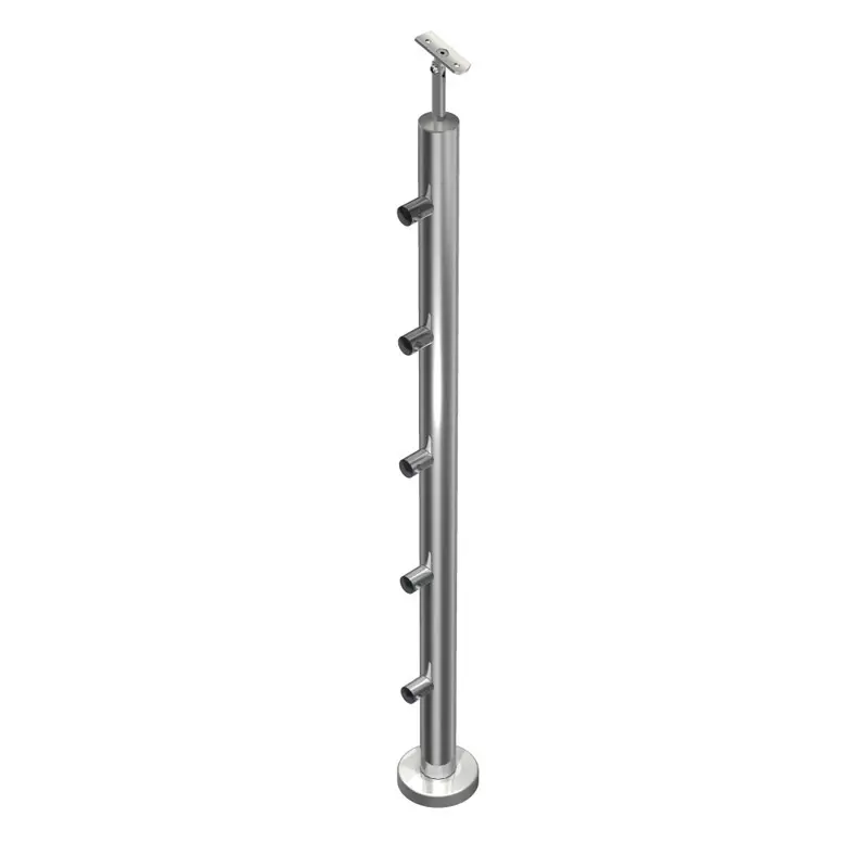 POSTE DE 1.1/2" 38.1mm 5 CONECTORES PARA TUBO DE 1/2" 12.7mm SS304