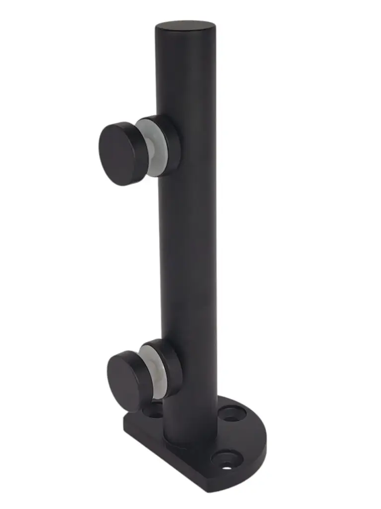 MINI POSTE DE 1 1/4" 32mm, ALTURA DE 25cm PARA VIDRIO TEMPLADO 304 ACABADO NEGRO