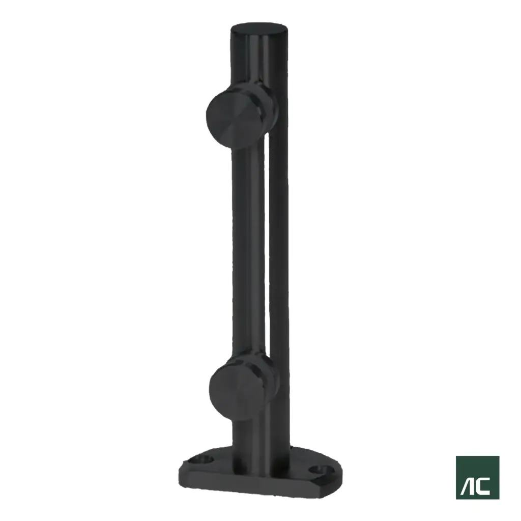 MINIPOSTE Ø1.1/4" 31.8mm A VIDRIO 10mm - 12mm 250mm SS304 NEGRO