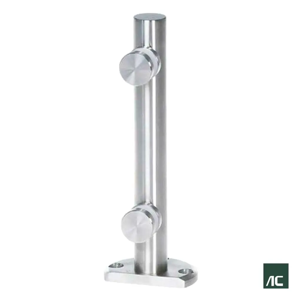 MINIPOSTE Ø1.1/4" 31.8mm A VIDRIO 10mm - 12mm 250mm SS304 BRILLANTE