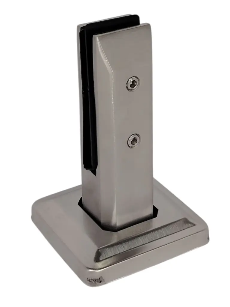 ABRAZADERA DE VIDRIO DE 10mm, 12mm CON ALTURA DE 160mm PARA ANCLAR A PISO SS304