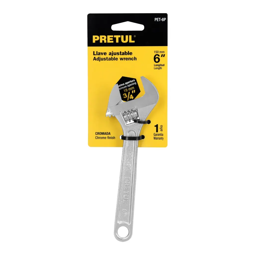 LLAVE AJUSTABLE (PERICO) 8" CROMADA PRETUL