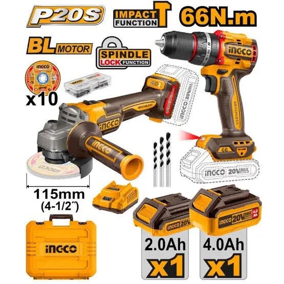 COMBO KIT 2 PCS PULIDORA Y ATORNILLADOR  INGCO 
