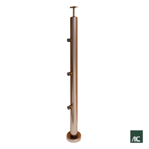 [PR02022] POSTE Ø2" 50.8mm 3 CONECTORES T/ROBOT Ø1/2" SS304