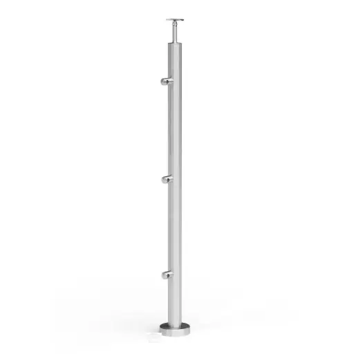 [ACS901] POSTE DE 1.1/2" 38.1mm 3 CONECTORES PARA TUBO DE 1/2" 12.7mm SS304