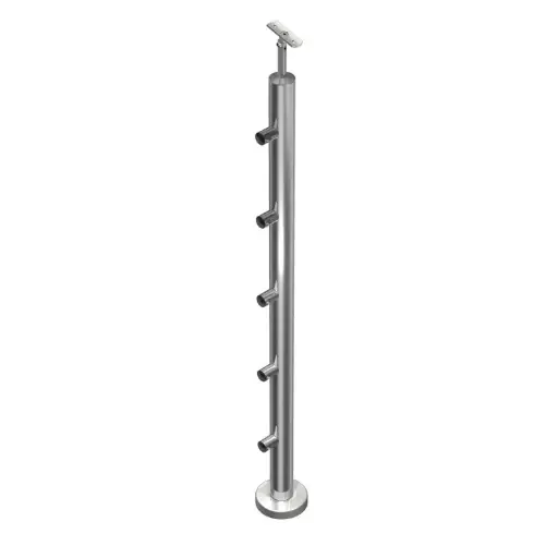 [A601005] POSTE DE 1.1/2" 38.1mm 5 CONECTORES PARA TUBO DE 1/2" 12.7mm SS304