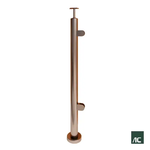 [PR02016] POSTE Ø2" 50.8mm 2 CONECTORES P/VIDRIO SS304