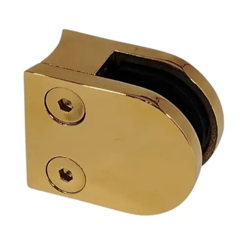 [ACD102] ABRAZADERA DE VIDRIO DE 8mm, 10mm A POSTE DE 2" 50.8mm 304 DORADO