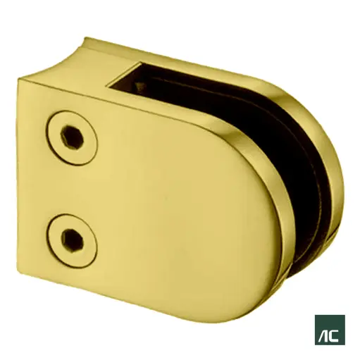 [HR02005] ABRAZADERA DE VIDRIO 8mm - 10mm A TUBO Ø2" 50.8mm 50x40x25 SS304 DORADO