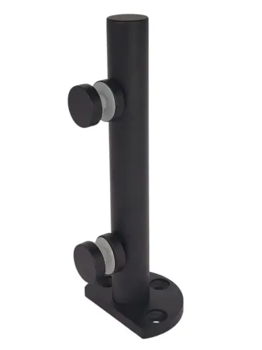 [ACS602] MINI POSTE DE 1 1/4" 32mm, ALTURA DE 25cm PARA VIDRIO TEMPLADO 304 ACABADO NEGRO