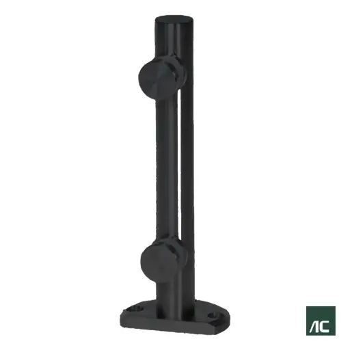 [HR02016] MINIPOSTE Ø1.1/4" 31.8mm A VIDRIO 10mm - 12mm 250mm SS304 NEGRO