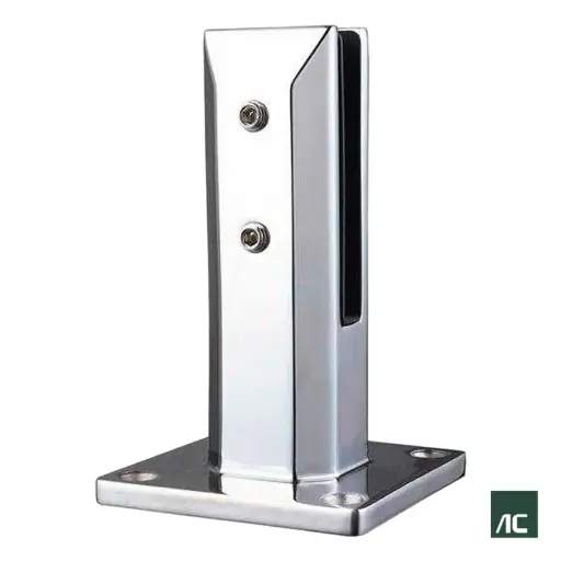 [HR02012] MINIPOSTE T/ABRAZADERA A VIDRIO 10mm - 12mm 160mm SS304 BRILLANTE