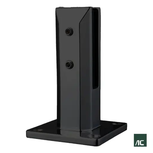 [HR02013] MINIPOSTE T/ABRAZADERA A VIDRIO 10mm - 12mm 160mm SS304 NEGRO
