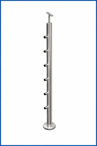 POSTE DE 2" 50.8mm 6 CONECTORES PARA TUBO DE 1/2" 12.7mm SS304 