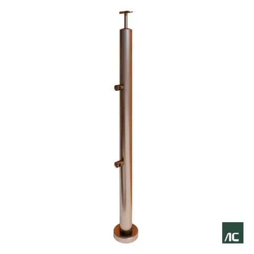 [PR02020] POSTE Ø2" 50.8mm 2 CONECTORES T/ROBOT Ø1/2" SS304